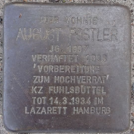 Stolperstein en memoria de August Postler