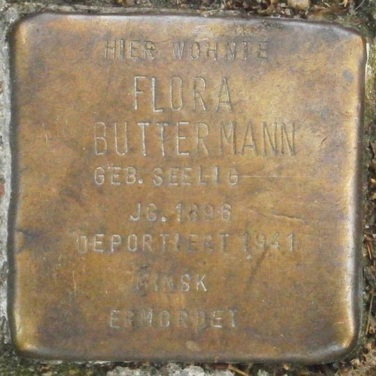 Stolperstein dedicated to Flora Buttermann