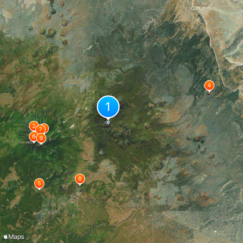 Sunset Crater Map