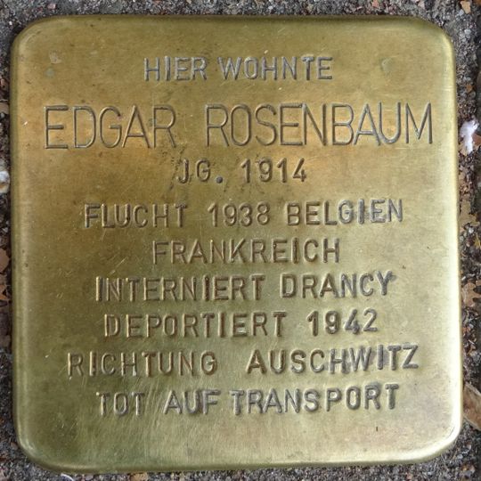 Stolperstein dedicated to Edgar Rosenbaum