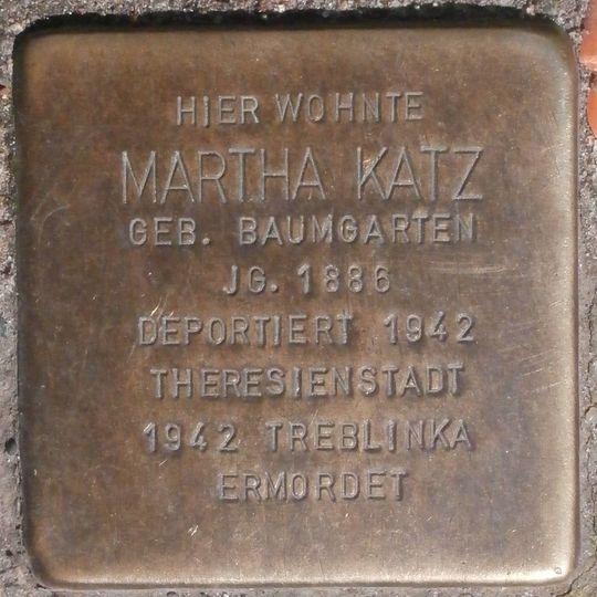 Stolperstein dedicated to Martha Katz