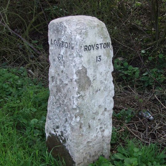 Milestone To South Of Caxton Gibbet Inn