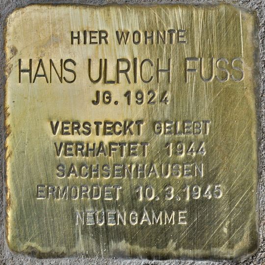 Stolperstein für Hans Ulrich Fuß