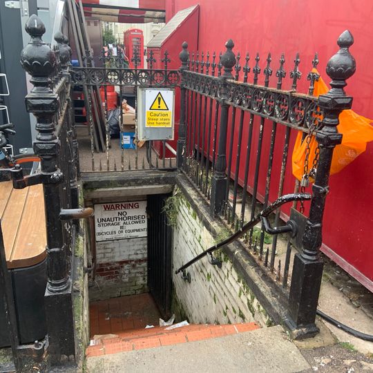 Market Place paving and two sets of iron railings