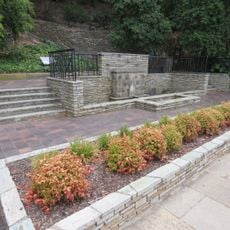Governor Kennedy Fountain & Plane Trees West of Fountain