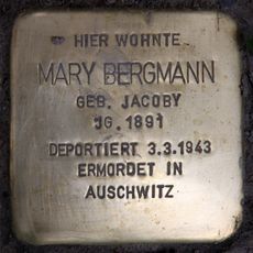 Stolperstein dedicated to Mary Bergmann