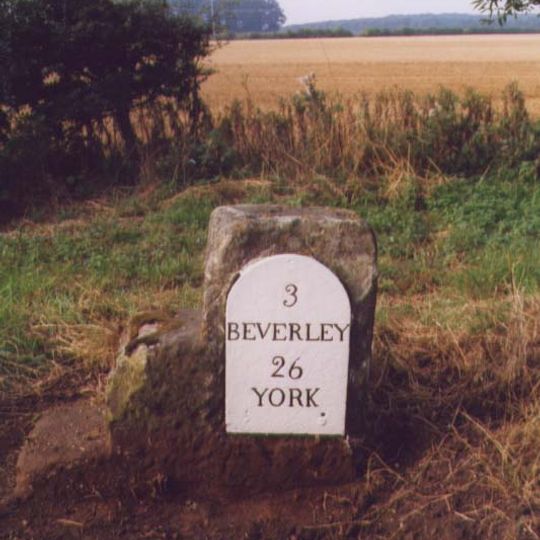 Milestone, Just W of Bishop Burton village