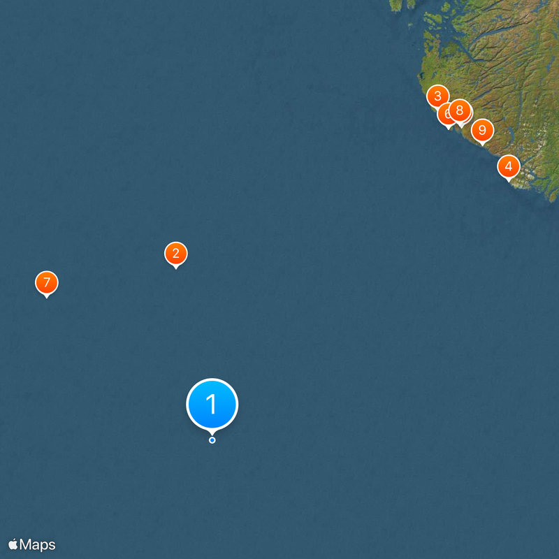 Alexander L. Kielland Map