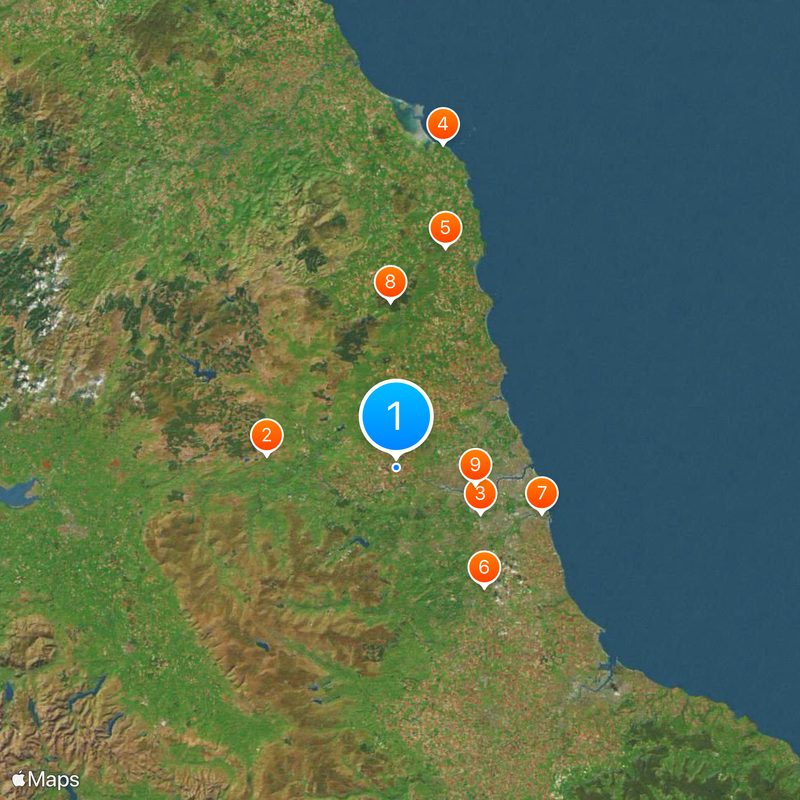 North East England Karte