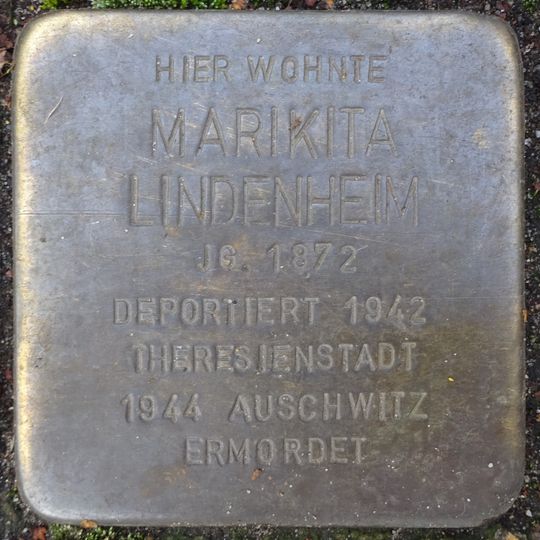 Stolperstein dedicated to Marikita Lindenheim