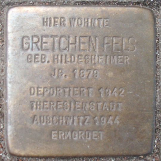Stolperstein dedicated to Gretchen Fels