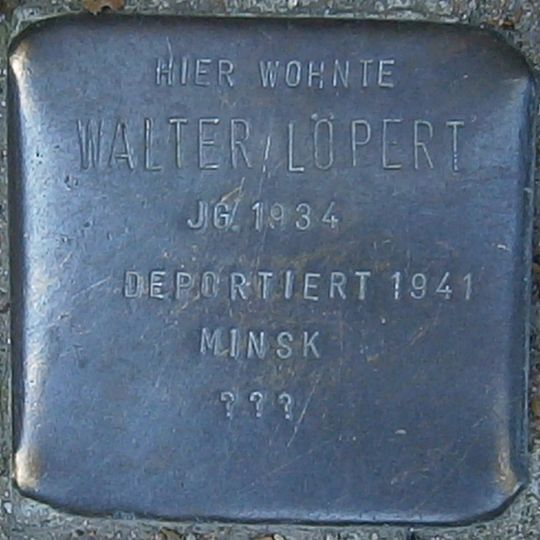 Stolperstein dedicated to Walter Löpert