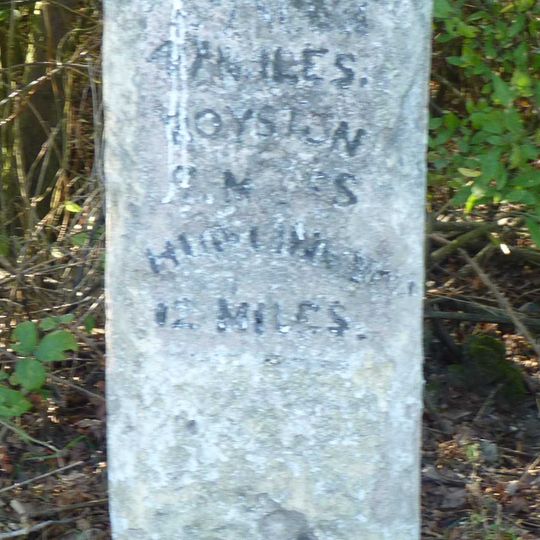 Milestone, southern approach to bridge over railway [disused]