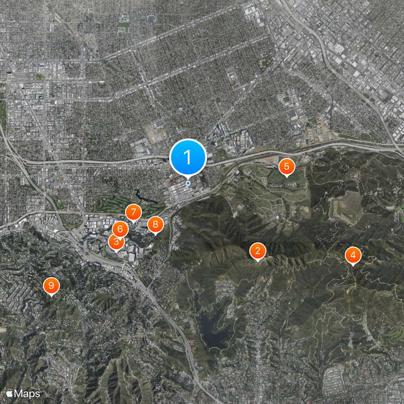 Warner Bros. Studios, Burbank Map
