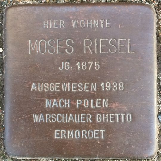 Stolperstein en memoria de Moses Riesel