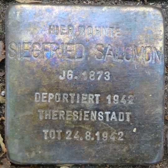Stolperstein en memoria de Siegfried Salomon