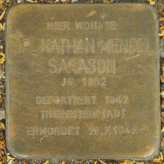 Stolperstein em memória de Nathan Mendel Sarason