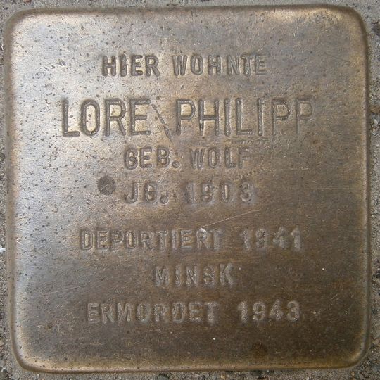 Stolperstein dedicated to Lore Philipp