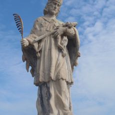Statue of John of Nepomuk on the dam at Na Hrázi street, Telč
