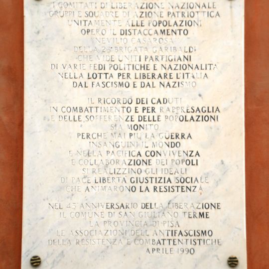 Targa Distaccamento Partigiano "Nevilio Casarosa"