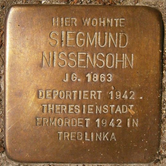 Stolperstein dedicated to Siegmund Nissensohn