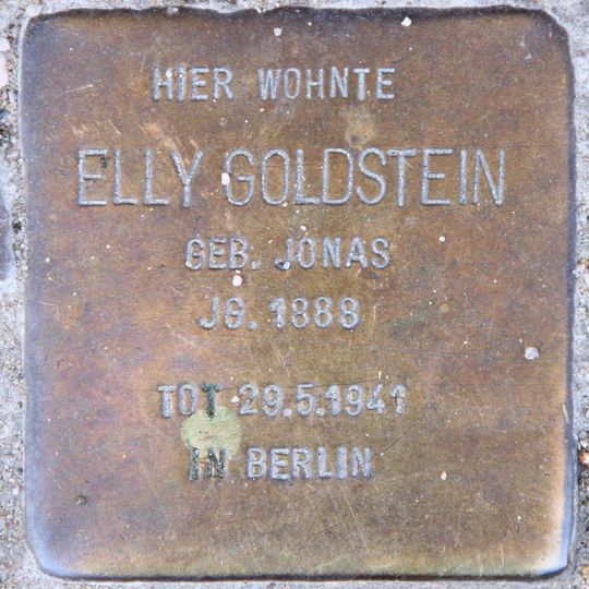 Stolperstein dedicated to Elly Goldstein