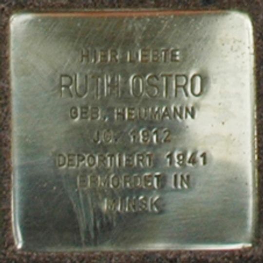 Stolperstein dedicated to Ruth Ostro