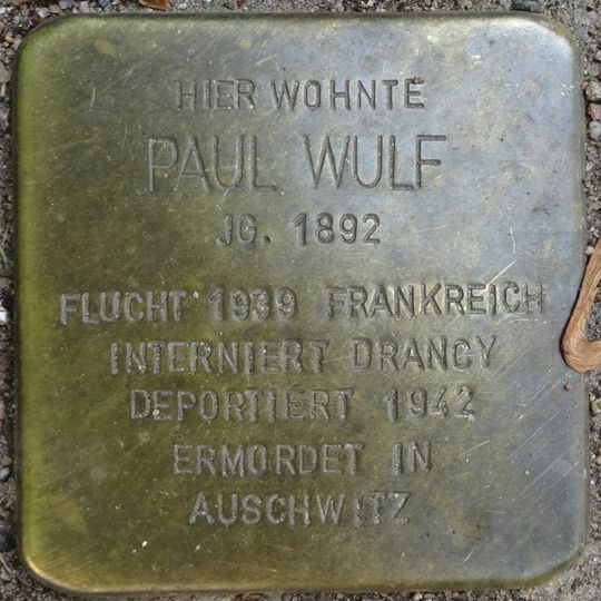 Stolperstein en memoria de Paul Wulf