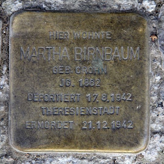 Stolperstein en memoria de Martha Birnbaum
