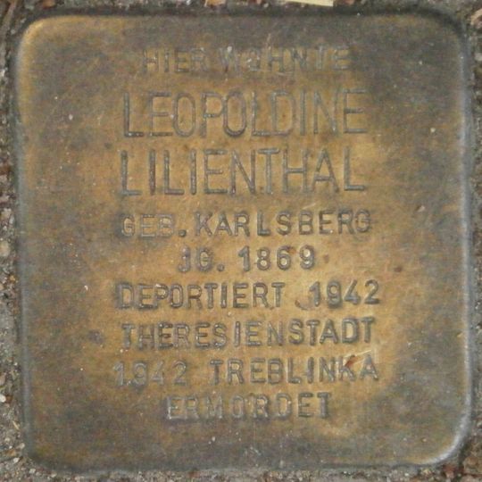 Stolperstein dedicated to Leopoldine Lilienthal