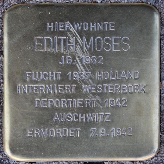 Stolperstein dedicated to Edith Moses