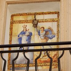 Ceramic panel of Our Lady and Saint Michael