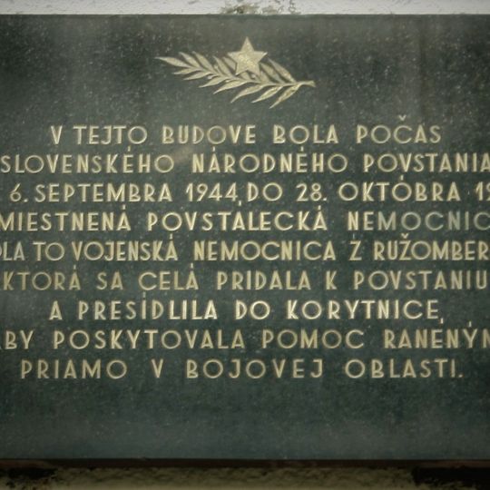 Liečebný ústav Hygea, tabuľa pamätná