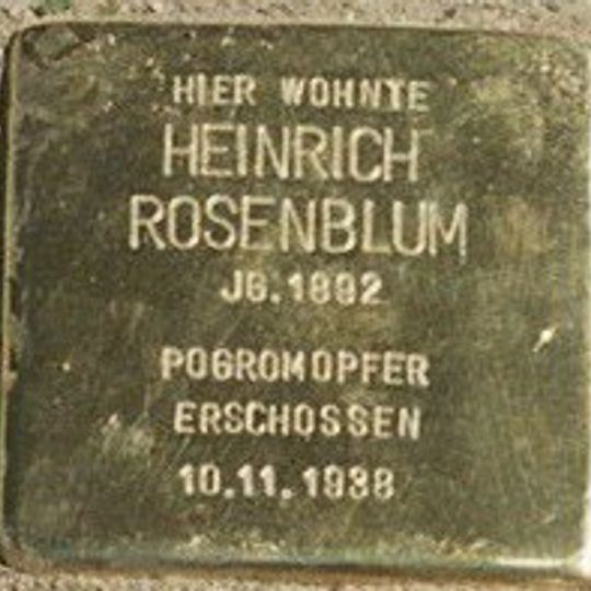 Stolperstein dedicated to Heinrich Rosenblum