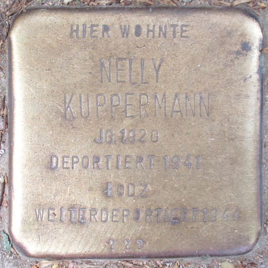 Stolperstein dedicated to Nelly Kuppermann