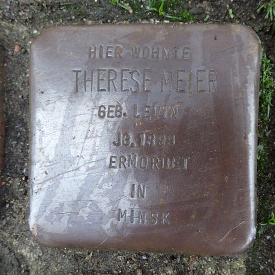 Stolperstein dedicated to Therese Meier