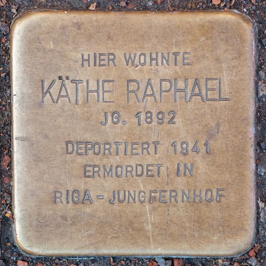 Stolperstein dedicated to Käthe Raphael