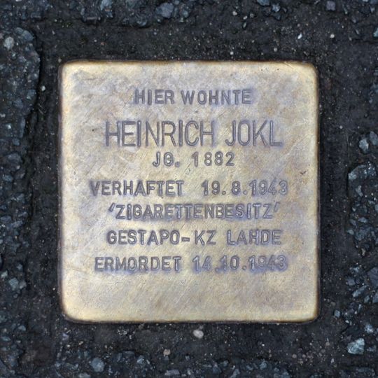Stolperstein en memoria de Heinrich Jokl