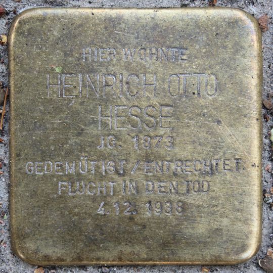 Stolperstein en memoria de Heinrich Otto Hesse