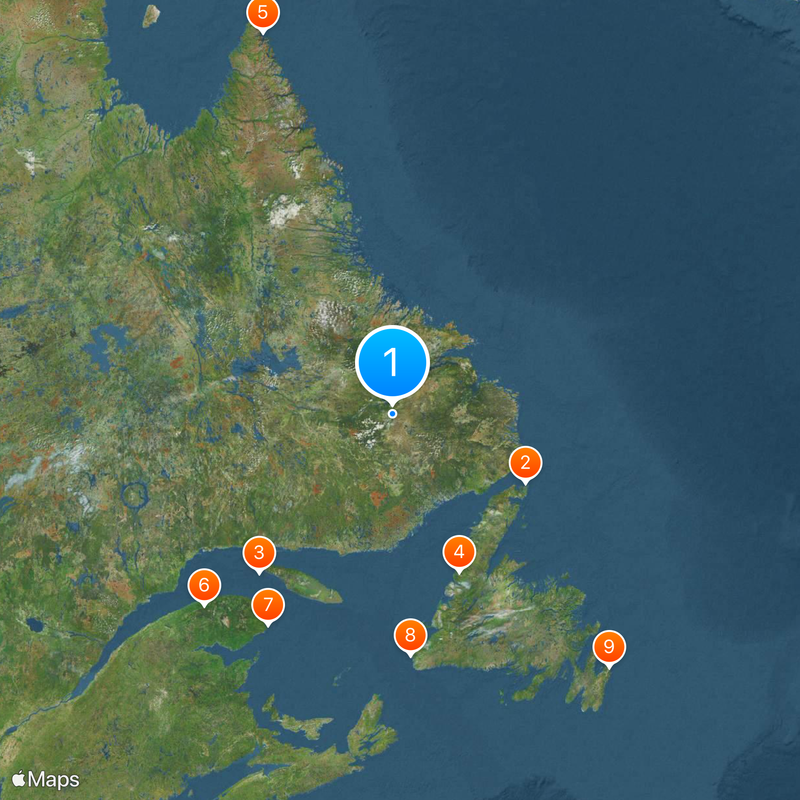 Terranova e Labrador Mappa