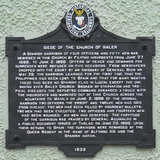 Siege of the Church of Baler historical marker