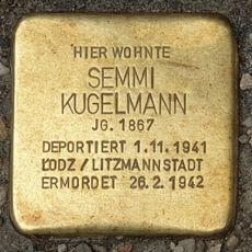 Stolperstein dedicated to Semmi Kugelmann