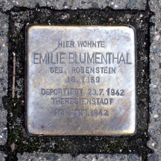 Stolperstein en memoria de Emilie Blumenthal