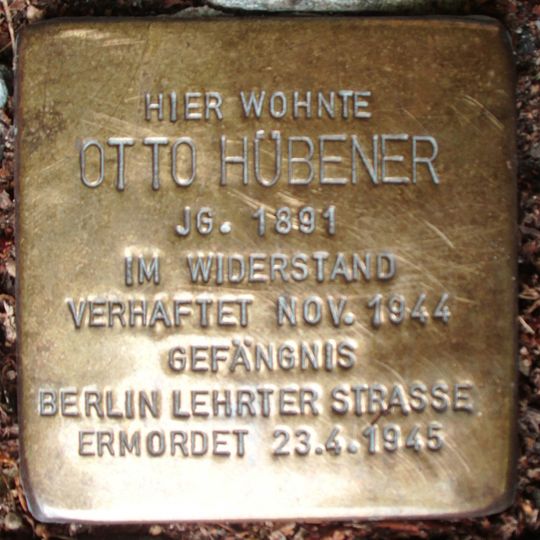 Stolperstein en memoria de Otto Hübener