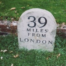 Milestone, Worthing Road, in front of "The Old School"