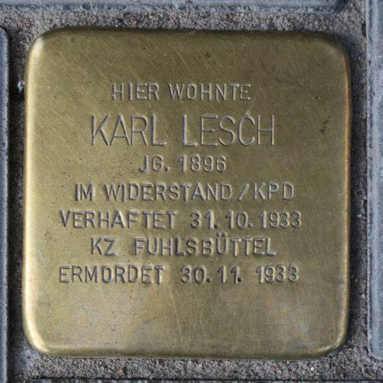 Stolperstein en memoria de Karl Lesch