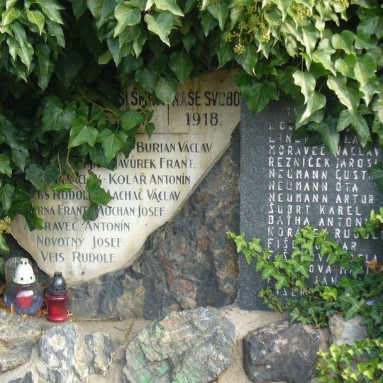 Pomník padlým na rozcestí u kostela v Kojeticích