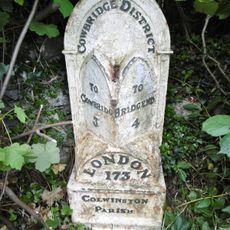 Milepost on north-east side of A48, opposite to Twmpath Farm