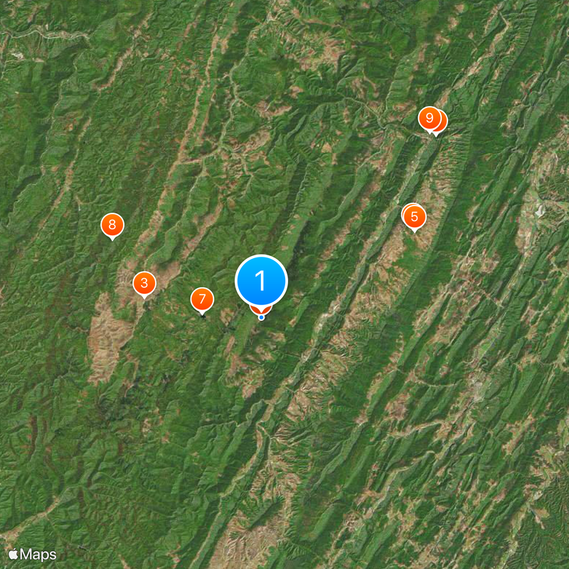 Allegheny Mountains Map