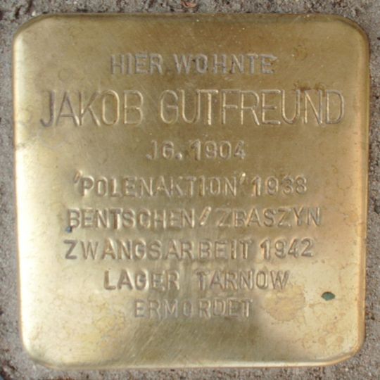 Stolperstein en memoria de Jakob Gutfreund